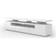 BIM Furniture Eva TV Lowboard Cabinet 195 cm White with LED Lighting Modern Medium TV Cabinet