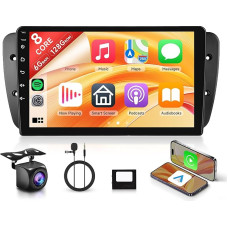 8 Cores 6+128G Android Car Radio for Seat Ibiza IV 6J 2009-2014 Wireless Carplay 9 Inch Touchscreen with Android Car Mirror Link Bluetooth FM/RDS/EQ/DSP WiFi GPS Navigation Steering Wheel Control