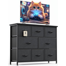 MUTUN Bedroom Chest of Drawers with 7 Drawers Fabric Drawer Tall Brown Hallway Storage