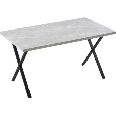 CLIPOP medinis valgomojo stalas, virtuvės stalas 4 asmenims, 120/140 cm valgomojo stalas, stačiakampis valgomojo stalas su metalinėmis kojomis, skirtas valgomajam, virtuvei (pilkas, 80 x 140 cm)