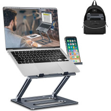 xuenair Adjustable Laptop Stand for Desk, Portable Laptop Phone Holder, Foldable Computer Stand for MacBook Pro Air Dell Hp More 10-17 Inch Laptops - Grey