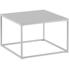 FineBuy Kavos staliukas 60 x 60 x 40 cm Metalinis svetainės stalas Pramoninis baltas sofos staliukas Kvadratinis svetainės staliukas Kavos staliukas Plieninis šoninis staliukas Kvadratinis