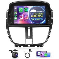 2G + 64G belaidis Carplay Android 13 automobilinis radijas 2 DIN, skirtas Peugeot 207 2006-2015 su belaidžiu Android automobilinės navigacijos GPS WiFi 7 colių automobilinis radijas su Mirror Link Bluetooth FM/RDS valdymu prie vairo