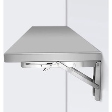 Klappbarer Wandtisch - Platzsparender Edelstahl Tropfen Blatt Design für Waschküche und Home Office