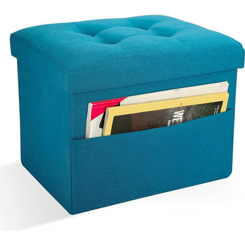 Docvania Ottomane - Aufbewahrungs-Ottomane mit Fußstütze, Ottomane mit Stauraum, faltbarer Ottomane für Studentenwohnheim, Wohnzimmer, Schlafzimmer und Eingangsbereich, Artikelaufbewahrung, 43,2 x 33