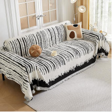 HAOMAIJIA Boho sofos užvalkalai, sofos užvalkalai su 3 pagalvėmis, sofos sofa, skirti naminiams gyvūnėliams, minkšti, stori, neslystantys, sofos užvalkalai šunims, skalbiami, sekcijų sofų užvalkalai, L formos baldų apsauga (XF-juoda)