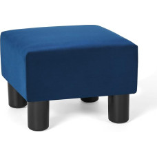 Decent Home Quadratischer Fußhocker, Ottomane, klein, Stoff, gepolstert, rutschfest, Fußhocker, Ottomane für Wohnzimmer, Couch, Büro (blau)