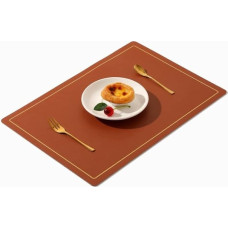Tischsets, Tischsets Zweifarbige Tischsets for den Esstisch, 2er-Set, rutschfeste, hitzebeständige, waschbare Tischsets aus Kunstleder, rechteckig, wasserdicht, leicht zu reinigen, for die Küche(Brown