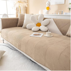 UIGJIOG Sofos užvalkalas L formos sofos užvalkalas, minkštas L formos sofos užvalkalas, neslystantis sofos užvalkalas, kampinis sofos užvalkalas, sofos apsauga šunims, rudos spalvos, 1 vnt., 90 x 120 cm