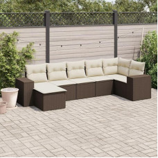 DYRJDJWIDHW terassenmöbel außen Balkon möbel Garten Lounge gartenlounge set11-tlg. Garten-Sofagarnitur mit Kissen Beige Poly RattanGeeignet für Schlafzimmer