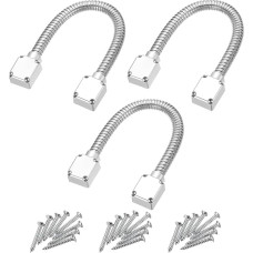 sourcing map Flexible Door Loop, Wire Protection Sleeve, Door Wire, Power Transfer Loop, Armoured Cable Protector Sleeve with Ends, 400mm x 14mm (Pack of 3)