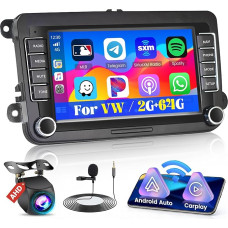 Hikity 2G + 64G Android 13 Car Radio for VW Golf 5 Golf 6 Passat B6 EOS Touran Polo Caddy with Wireless Carplay Android Car 7 Inch Screen Car Radio with GPS WiFi Bluetooth FM RDS HI-FI Reversing