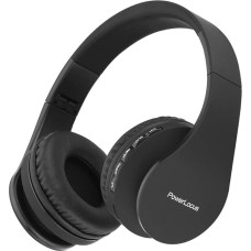 PowerLocus Bluetooth Headphones Over Ear, Wireless Headphones, HiFi Stereo, Foldable Headphones with Microphone, Soft Ear Pads, Micro SD/TF, FM Radio for iPhone/Android/Tablet/Laptop (Black)