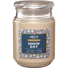 Candle-Lite Scented Candle in Glass with Lid | Snow Day | Scented Candle Winter | Candles Long Burning Time (up to 110 h) | Candles White | Scented Candle Large (510 g)