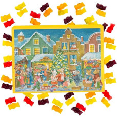 Hallingers Mäuschen - Gummy Bears Advent Calendar Handmade with Fruit Juice Bears Gift for Children and Adults (Box) - Fill Advent Calendar Novelties & Advent Calendar | Congratulations Hanukk