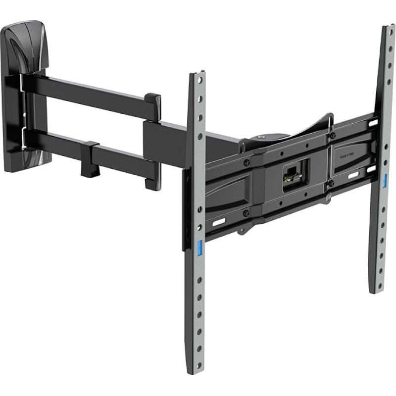 Meliconi Space System Fullmotion 400, TV Wall Mount with Arm and Double Rotation, Wall Mount for Flat Screens from 40 to 82 Inches, VESA Mount 200-300-400, Load Capacity up to 30 kg, Black