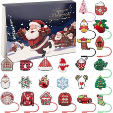 Advent Calendar 2024, Christmas Countdown Calendar 24 Days Full of Surprises, Christmas Advent Calendar for 40 oz & 30 oz Tumbler 10 mm Straw Covers, Funny Gifts, Funny Gifts for