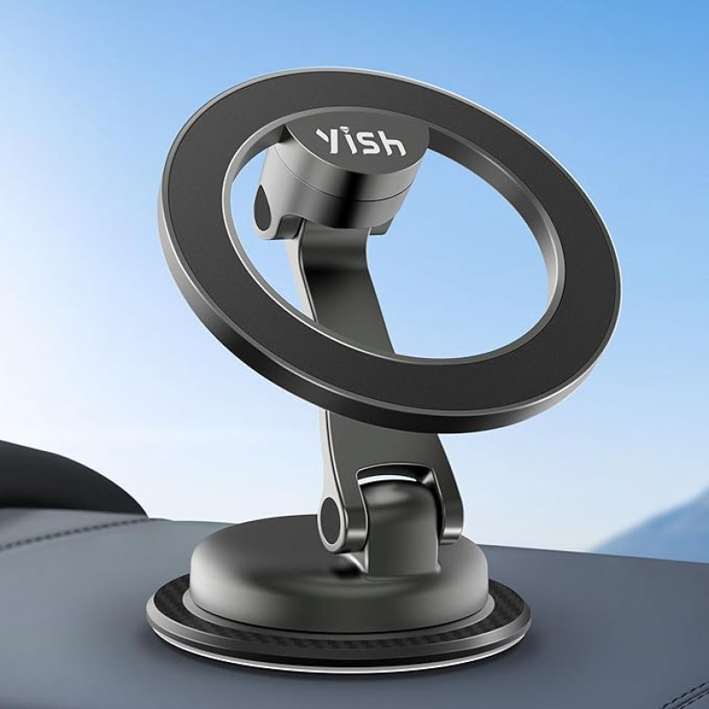 YISH Magnetic Mobile Phone Holder Car Magnetic Car Mount: Smartphone Holder Car Mag-Safe Car Mount, 360° Rotation Mobile Phone Holder Car Magnet for iPhone 15 14 13 12 Pro Max Plus Samsung