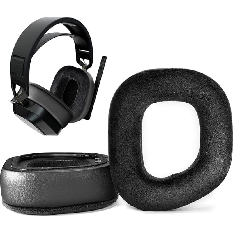 CORSAIR Replacement Ear Pads for Corsair HS80 RGB Wireless Headphones (PU Leather + Velvet Ear Pads)