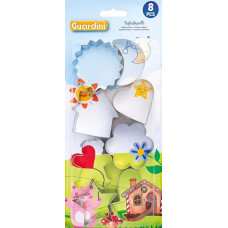 Guardini, 8 x Mixed Biscuit Cutters Ideal for Different Shapes Tinned Ribbon