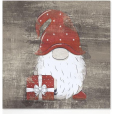 Declea Hanging Gnome Decor - Print on Canvas Christmas Decoration Christmas Decoration Wall Decoration for the Christmas Season, 60 x 60 cm