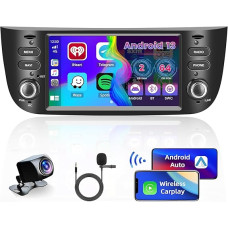 2G + 64G Android 13 Car Radio for Fiat Punto (2010-2016) Linea (2012-2015) Radio Wireless CarPlay Android Car, 6.2 Inch Car Radio with Screen Display Bluetooth GPS WiFi FM RDS Reversing Camera