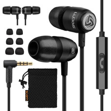 LUDOS Clamor 2 Pro In-Ear Headphones with Cable and Microphone, Twist-Resistant Cable In-Ear Earphones, 48Ω Impedance Driver Earbuds, Rich Bass Earphones, Headphones for iPad