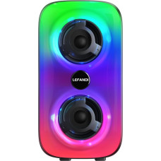 LEFANDI Bluetooth Speaker, Portable Music Box with LED Light, Outdoor Party Speaker Boxes with Integrated Battery, TWS, FM Radio, TF Card, USB, Stereo Sound Sound Box for Computer, Smartphone