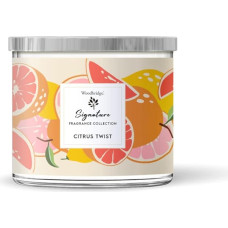 Woodbridge Scented Candle in Glass with Lid | Citrus Twist | Lemon Scented Candle | Candles 3 Wick | Elegant Scented Candles | Burning Time up to 40 Hours | Candles Colourful