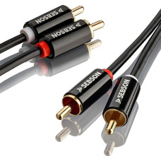 SEBSON RCA Audio Cable 10 m, 2 to 2 RCA Male RCA, AUX Audio Cable for Stereos, Amplifiers, Home Cinema and HiFi Systems