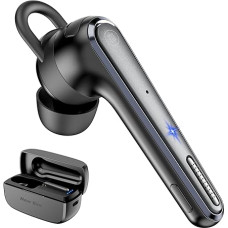 New bee Headset Bluetooth V5.1 Bluetooth Headset with Dual Mic 50h Playtime CVC 8.0 Hands-Free Bluetooth Ear Wireless with Mic Mute Bluetooth Hands-Free Headset Mobile Phone with for Office/Business