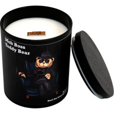 Mоb Boss Teddy Bear Scented Candle, Aqua Fragrance, 100% Soy Wax, Candle with Wooden Wick, Luxury Candle, Strong Fragrance, Gifts for Men, Scented Candle for Men, 200 g, Burn Time up to 60 Hours Elena