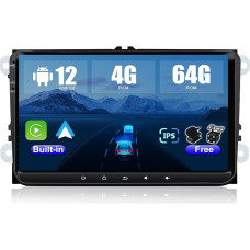 JOYX Android 10 Car Radio Suitable for VW Passat/Golf/Skoda/Seat - 4G + 64G - Built-in DSP Carplay Android Car - Rear View Camera Canbus Free - 9 Inch - With DAB Steering Wheel Control 4G WiFi