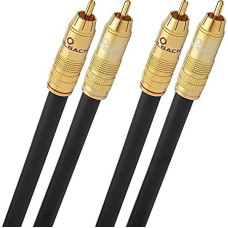 Oehlbach NF 214 Master - Premium stereo audio cinch cable set (multiple shielding, silver-plated copper), color: anthracite, length: 1.00 m