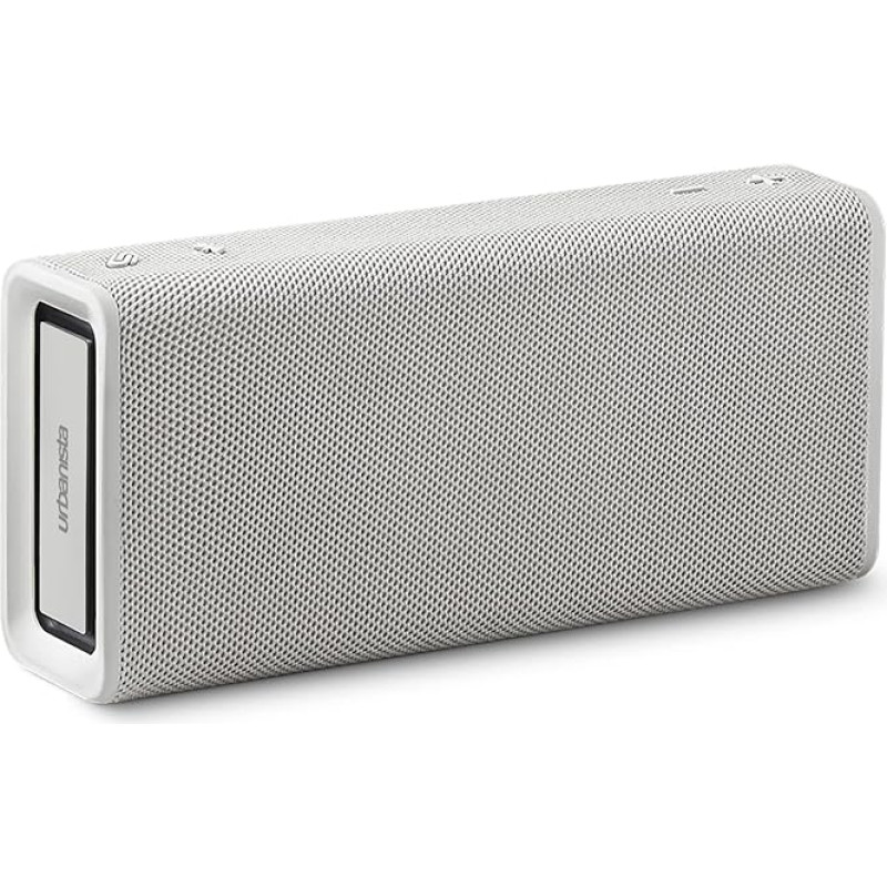 Urbanista Brisbane Plus Bluetooth 5.3 Speaker, Portable Wireless Speaker with System Pairing for Stereo Playback, 60 Hours Playtime, IPX5 Waterproof, USB-C Charging, White Mist