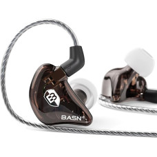 BASN Bsinger PRO In-Ear Monitors for Musicians, Two Detachable MMCX Cables with Noise Cancelling (Brown)