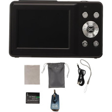 Skaitmeninis fotoaparatas, 44MP 1080P HD 16X skaitmeninis kišeninis fotoaparatas su automatiniu fokusavimu, skirtas paaugliams ir vaikams, juodas