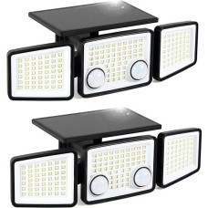 Solar Lights for Outdoors, 2 PIR Sensors, 188 LED Solar Spotlight Solar Light with Motion Sensor, IP65 Waterproof 270° Lighting Angle, Solar Lamp for Patio, Porch, Garage, Yard Pack of 2