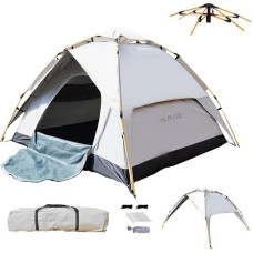 LEVSON 2-3 Personen Pop-Up Campingzelt, 2-in-1 Doppelwand, wasserdicht, 4-Jahreszeiten Zelt mit Tragetasche, schneller Aufbau & Vorraum - ideal für Wandern & Familienreisen