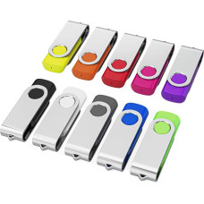 WOOOLKEN USB atmintinė 64 GB, 10 vnt., 2.0 atminties lazdelių, pasukama duomenų saugykla, metalinės atminties lazdelės, blykstės, USB atmintinės, 10 vnt. (10 spalvų)