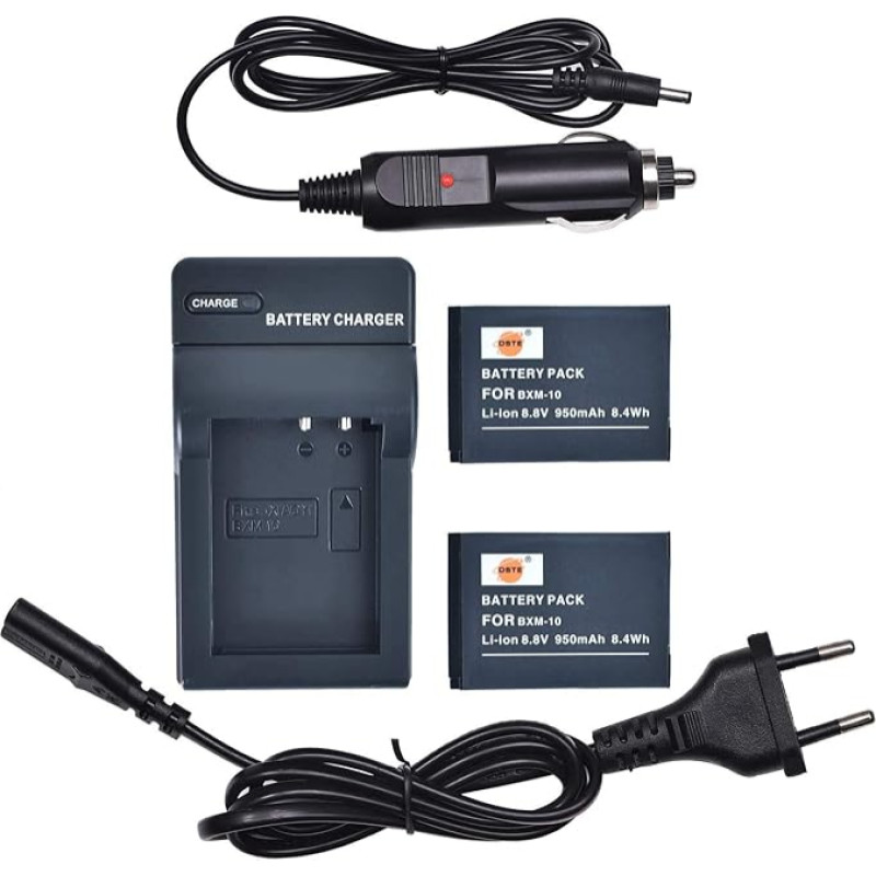 DSTE BXM-10 ličio jonų akumuliatorius (2 vnt.) ir DC175E įkroviklis, suderinami su XiaoYi YI-M1 Mirrorless