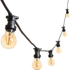 Mu 5 m lauko pasakų žibintai, išplečiami iki 1000 W, 10 lempučių S14 LED 2 W (= 15 W) E27, atsparūs oro sąlygoms IP65, pasakų žibintai, skirti sodo šventei, vestuvėms, sodui, vestuvėms, 5 m, juodi