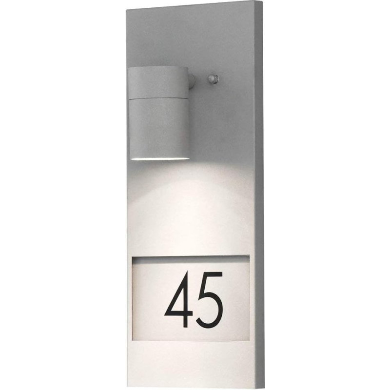 Konstsmide Modern 7655-300 Modena Illuminated House Number Sign with Down Light in Painted Grey Finish, 35 Watt