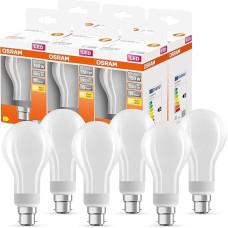 OSRAM LED Star Classic A150 LED Bulb for B22d Socket, Pear Shape, GL FR, 2452 Lumens, Warm White (2700K), Replacement for Conventional 150W Incandescent Bulbs, Non-Dimmable, Pack of 6