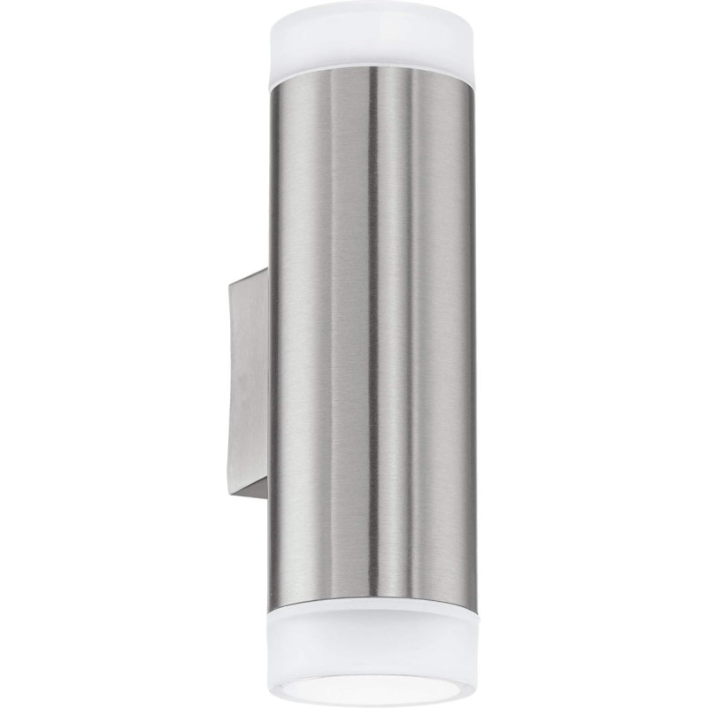 Eglo Riga 92736 Outdoor LED Wall Light / Height 20.5 cm / for 2 x 2.5 Watt GU10 Bulbs (Included) Protection Class IP 44 / Stainless Steel