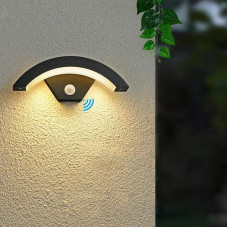 SENQIU LED Wall Light, Modern Wall Light with Motion Sensor, 24 W Warm White Waterproof IP65 Aluminium Anthracite Wall Light with Motion Sensor Outdoor/Indoor for Villa Porch, Garden, Balcony, 3000 K