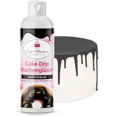 Cake-Masters Cake Drip Graphite Black 250 g | Juoda | Lengva naudoti, skanus vanilės skonis | Puikiai tinka lašinių, keksiukų, sausainių glazūravimui | Uždaroma užspaudžiama dėžutė