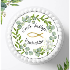 For communion for your cakes, sugar picture, edible photo for cakes, fondant, cake topper, diameter 20 cm, 0170c