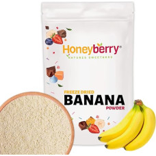 Liofilizuotų bananų milteliai, 100 g, liofilizuotų vaisių milteliai, bananų milteliai, skirti kepimui, kokteiliams ir jogurtui, 100 % natūralūs bananų milteliai be priedų