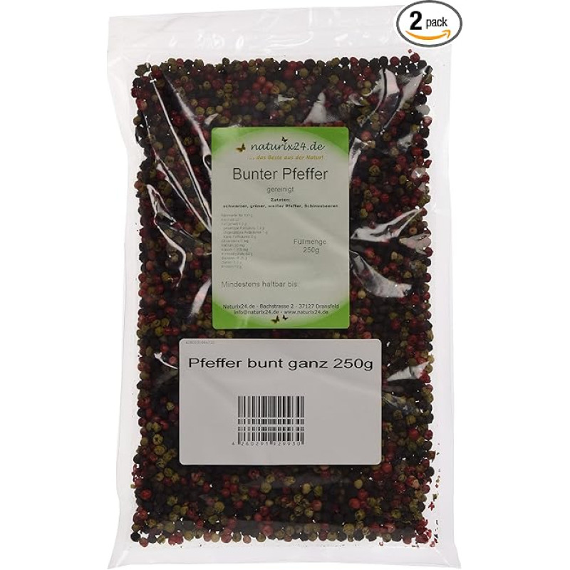 Naturix24 Colourful Pepper Whole - Bag of 2 (2 x 250 g)